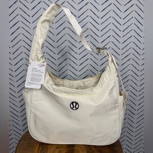 NWT Lululemon Inspired City Nylon Ivory Shoulder Tote Bag 4L